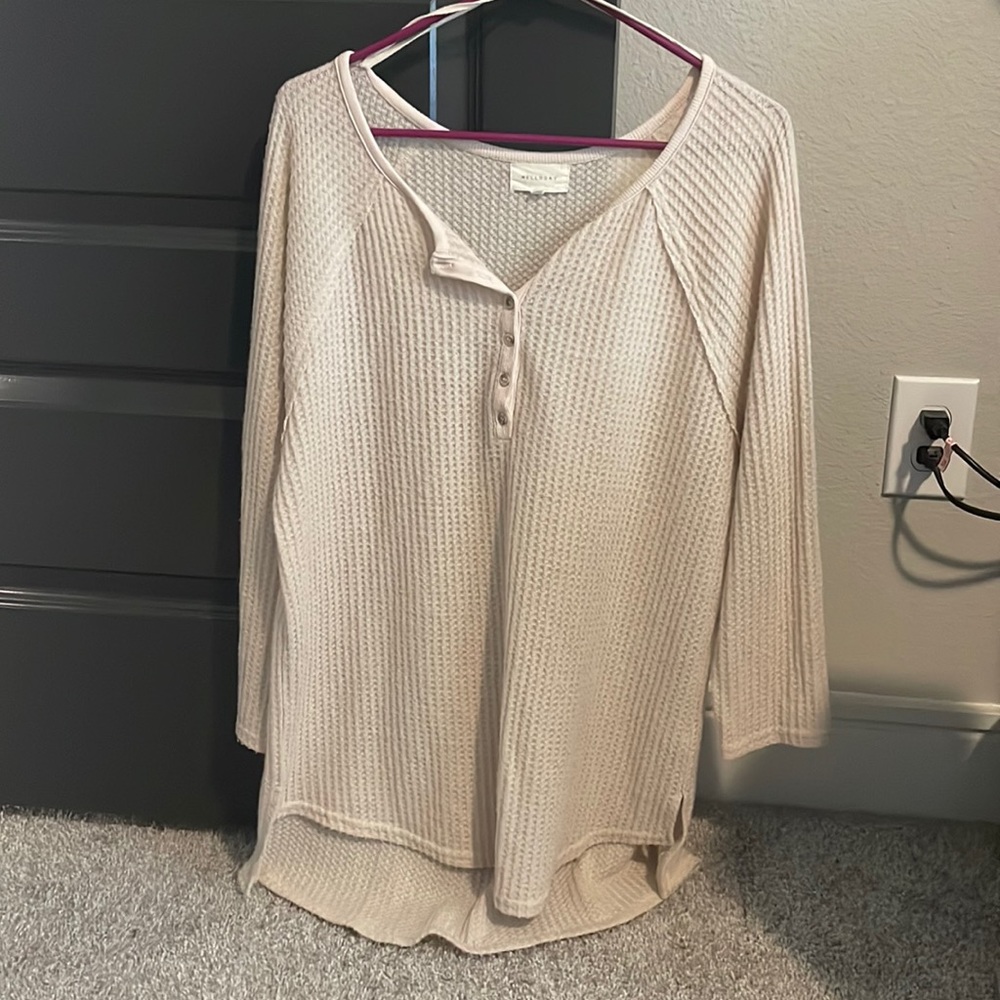 Light pink waffle knit sweater